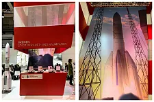 Der neue Messestand Bremens und Bremerhavens im Zeichen des Raumfahrtjahres.