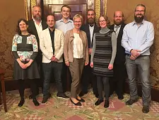 Die Überwinterer, von links: Zsófia Jurányi, Tim Heitland, Sven Krüger, Daniel Noll, Eva Quante-Brandt, Hannes Laubach, Ursula Schlager, Maximilian Merl, Ronny Lebrenz