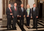 Hamburgs 1. Bürgermeister Peter Tschentscher, Niedersachsens Ministerpräsident Stephan Weil, Bremens Bürgermeister Carsten Sieling, Mecklenburg Vorpommern-Ministerpräsidentin Manuela Schwesig und Schleswig-Holsteins Ministerpräsident Daniel Günther (v.l.)