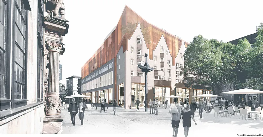 Visualisierung des Siegerentwurfs von Sauerbruch Hutton Architekten.