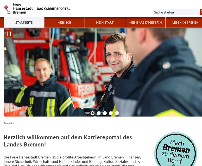 So sieht das neue Karriereportal aus