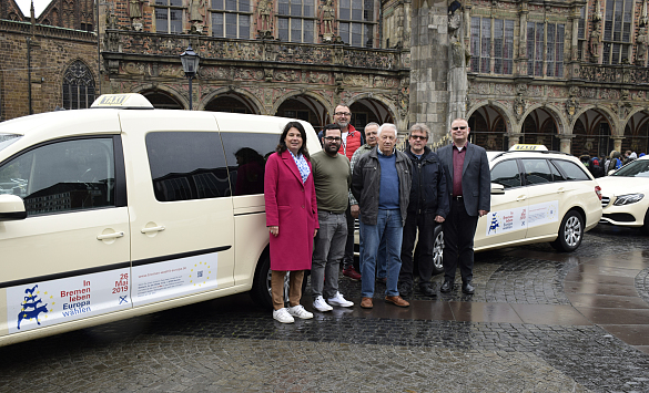  Taxi-Ruf Bremen GmbH beteiligt sich an der Informationskampagne "In Bremen leben - Europa wählen" 