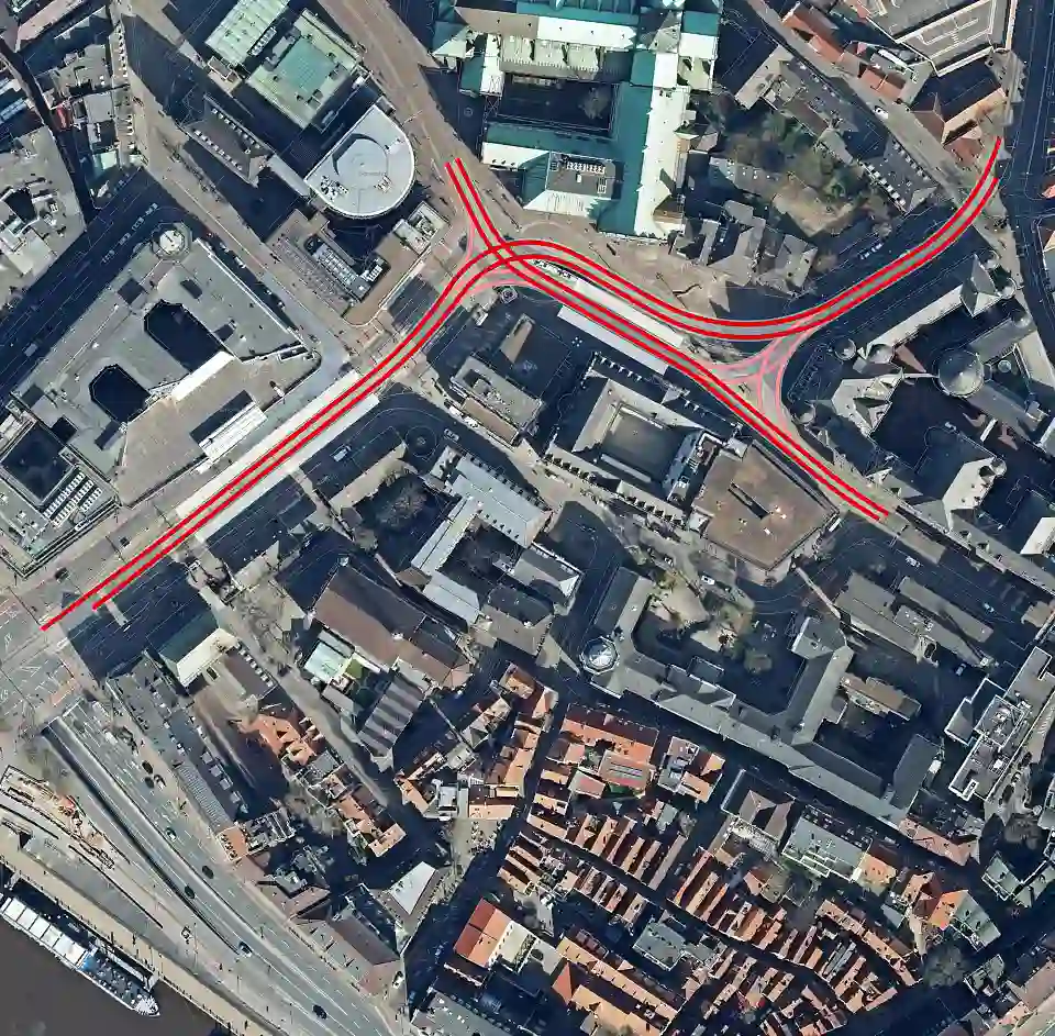 Variante 2.3 Quelle: BPR / Horeis & Blatt, Grundlage © GeoBasis-DE / Geoinformation Bremen, 2019