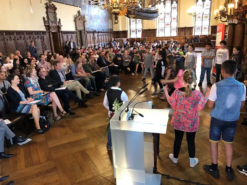 Kinder der Grundschule Halmerweg präsentierten ihren Gröpelingen-Song