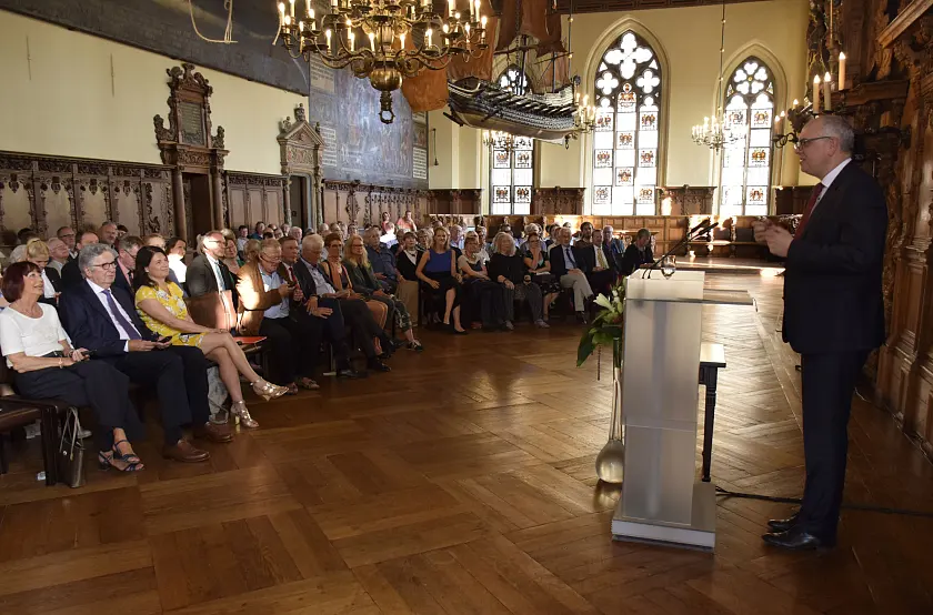 Bürgermeister Dr. Andreas Bovenschulte begrüßte die Gäste in der Oberen Rathaushalle