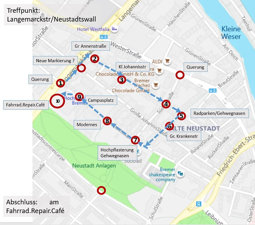 Übersicht des Fahrrad-Quartiers in der alten Neustadt