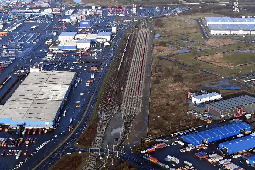 Die letzte Erweiterung der Hafeneisenbahn: Die Vorstellgruppe Imsumer Deich.