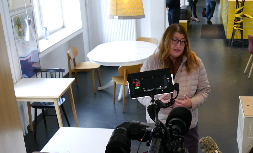 Senatorin Stahmann beantwortet Fragen der Presse im Zollhaus