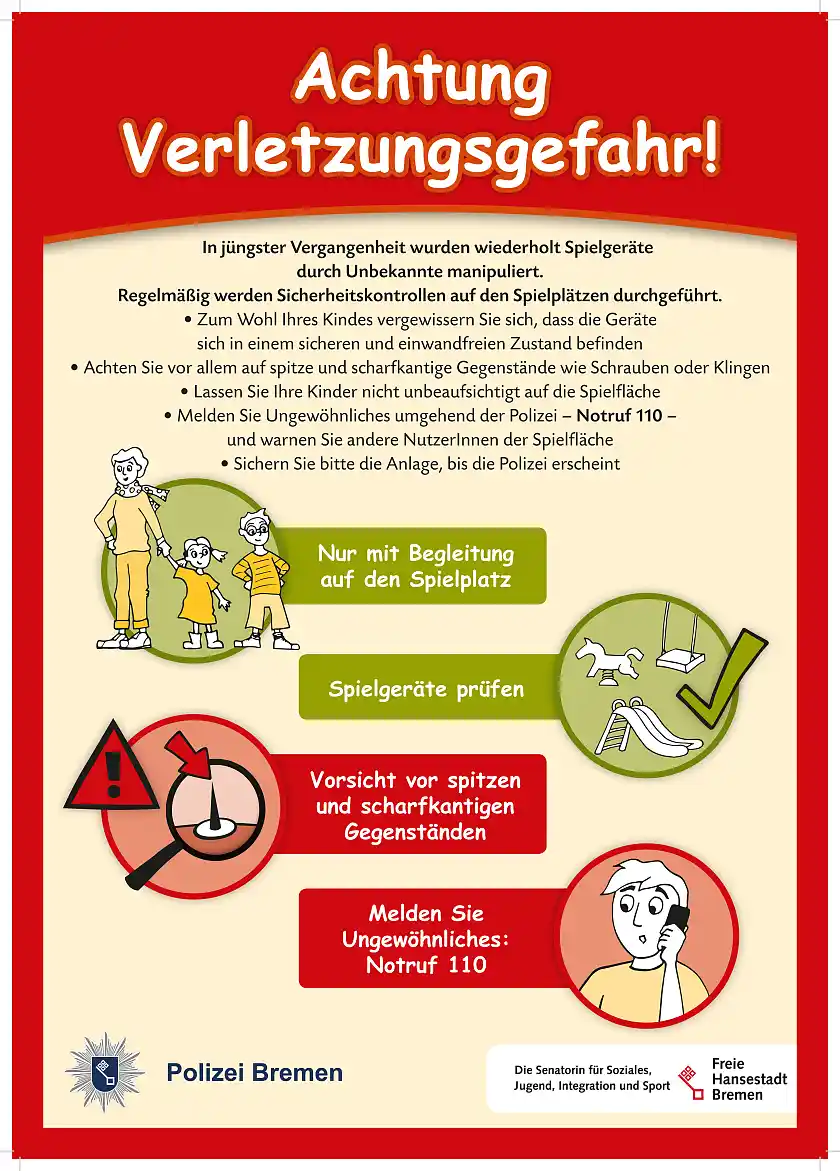 Warnschild Spielplatz