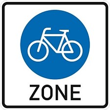 Offizielles Verkehrszeichen “Beginn  Fahrradzone” (Zeichen 244.3) 