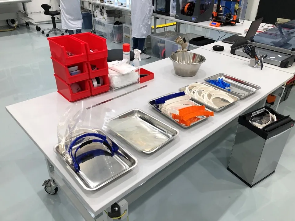 Montageteile der Gesichtsschutzvisiere