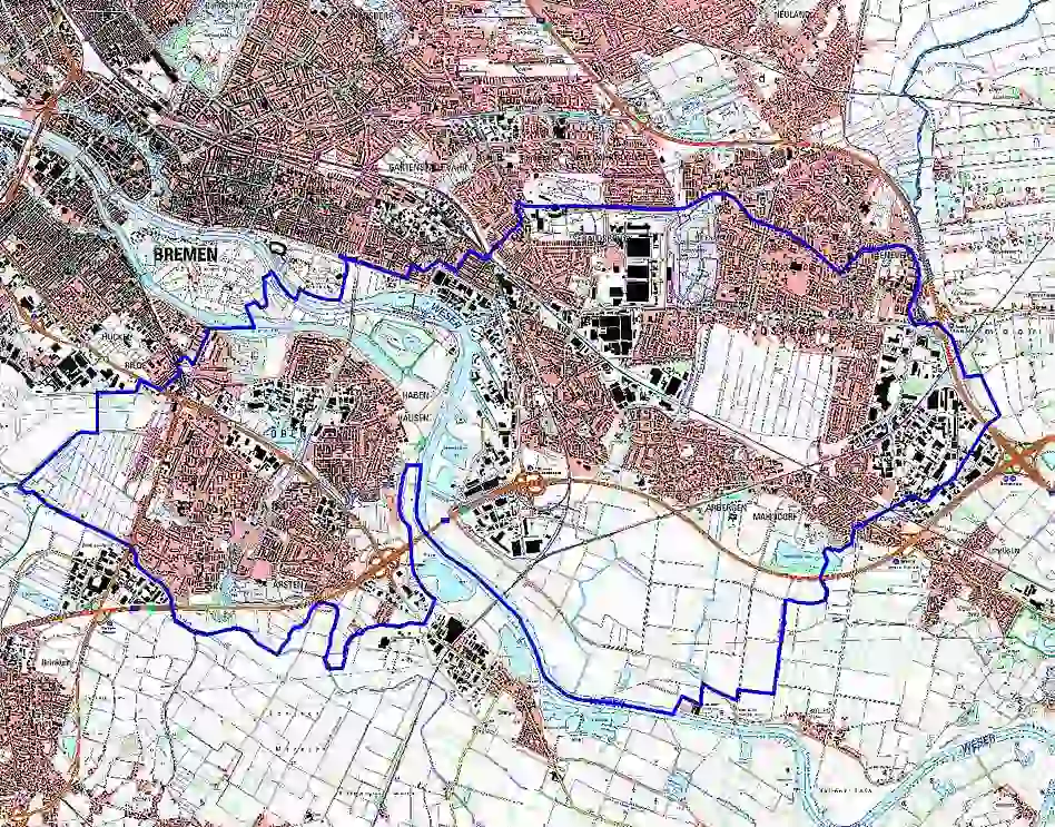 Beobachtungsgebietes für Geflügel im südlichen Stadtgebiet Bremens