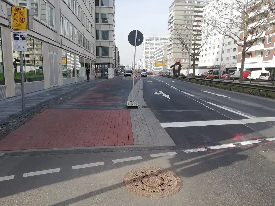 Die fertig gestellte Discomeile: Blick vom Knotenpunkt Rembertistraße in Richtung Hochstraße,  © ASV