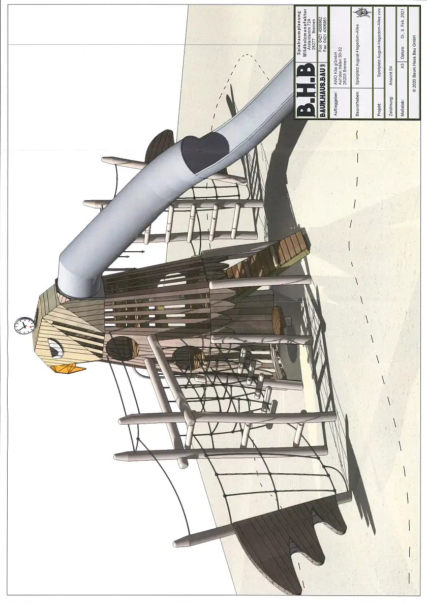 Eindrucksvoll zeigt sich das Großspielgerät auf dem Spielplatz August-Hagedorn-Allee in Arsten Foto: Baum.Haus.Bau GmbH