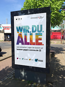 In den Straßen werden solche Plakate für die Kampagne werden. Foto: Bernstein-GmbH
