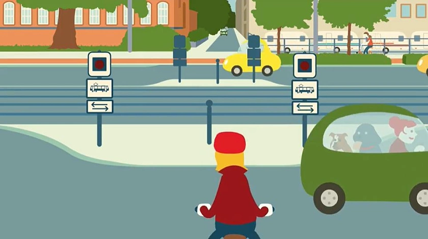 Aus der Animation: Querung Langemarckstraße nachher.