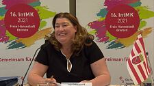 Senatorin Sanja Stahmann als Vorsitzende der Integrationsministerkonferenz leitet die online-Tagung in Bremen Foto: Pressestelle Soziales