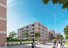 Ein Viertel der Wohnungen wird sozial gefördert sein. Grafik: Justus Grosse