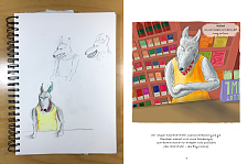 So entwickeln sich die Figuren von der ersten Skizze bis hin zum fertigen Produkt in der Graphic Novel. Foto: Eckhard Möller