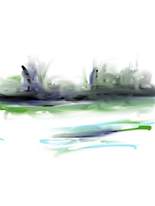 Dezember-Nebel. Eine 2020 entstandene digitale Zeichnung. Foto: Claudia Krentz