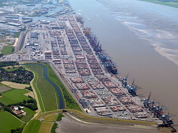 Luftbild des Container-Terminal Bremerhaven. Foto: bremenports
