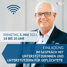 Einladung - Im Gespräch mit Unterstützerinnen und Unterstützern für Geflüchtete. Foto: Senatspressestelle