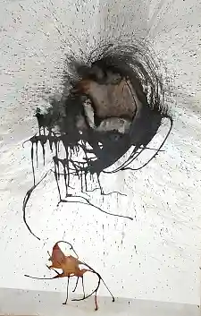 o.T., 2021, Tusche / Bister auf Papier, 98 x 62 cm. Foto: Tilman Rothermel bei VG Bild-Kunst, Bonn