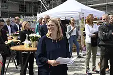 Ebenfalls beim Baustellenfest vor Ort: Bausenatorin Maike Schaefer. Foto: Senatspressestelle