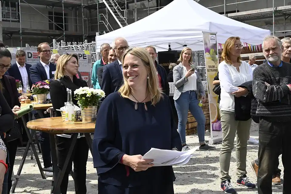 Ebenfalls beim Baustellenfest vor Ort: Bausenatorin Maike Schaefer. Foto: Senatspressestelle