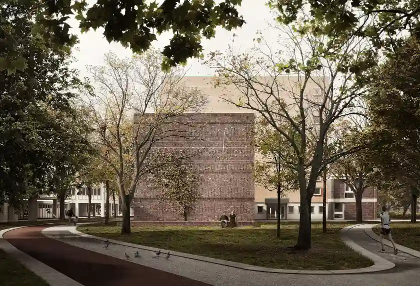 Der Gewinnerentwurf von hinten, Foto: Büro Bruno Fioretti Marquez GmbH