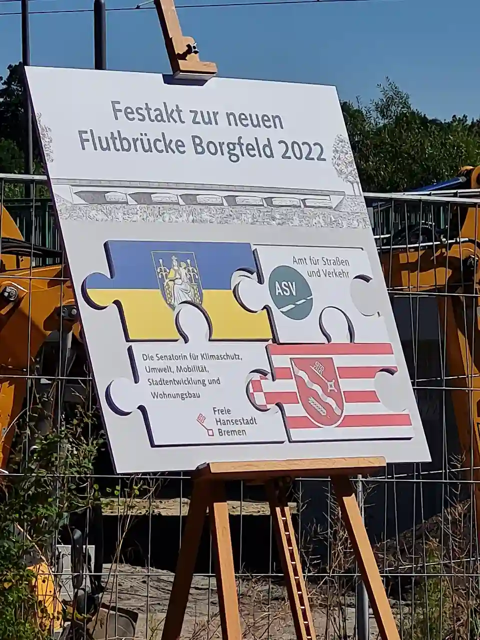 Das fertig zusammengesetzte Schild. Foto: André Bartel Bauingenieure Bremen