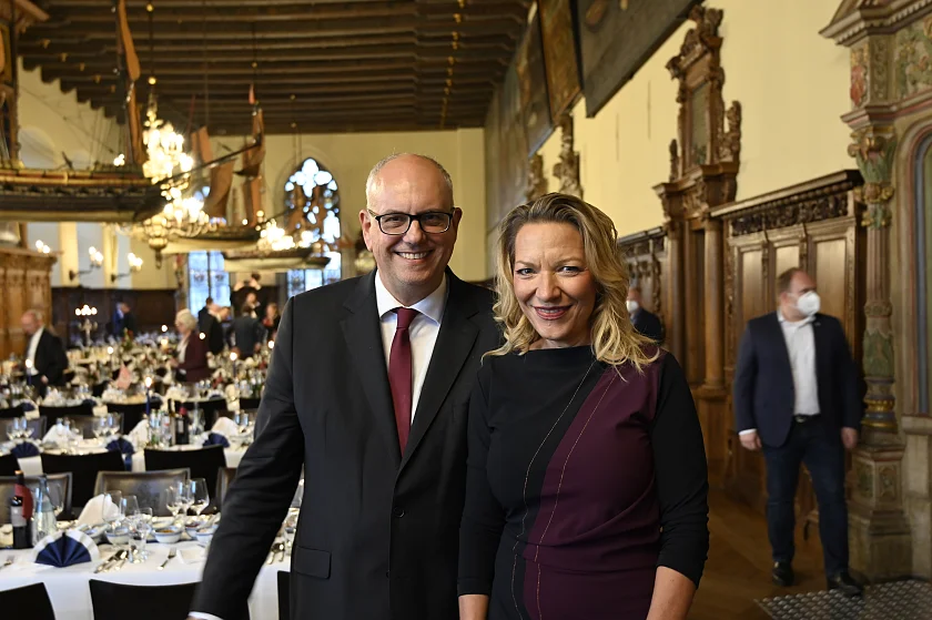 Bürgermeister Andreas Bovenschulte und Direktorin des Alfred-Wegener-Instituts Antje Boetius.