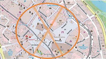 Feuerwerksverbotszone rund um das Bremer Rathaus.