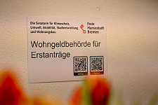 In der Wohngeldstelle finden sich auch Hinweise auf die QR-Codes zur Antragstellung. Foto: Umweltressort