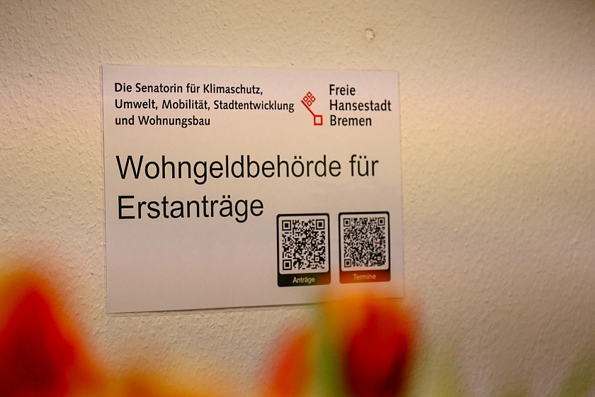 In der Wohngeldstelle finden sich auch Hinweise auf die QR-Codes zur Antragstellung. Foto: Umweltressort