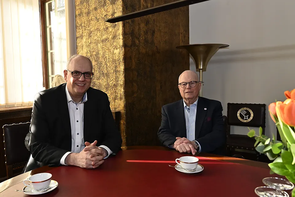 Zum Antrittsbesuch im Rathaus: der Landesvorsitzenden des Sozialverband Deutschland, Joachim Wittrien, bei Bürgermeister Andreas Bovenschulte. Foto: Senatspressestelle