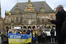 Bürgermeister Dr. Andreas Bovenschulte bei der Kundgebung. Foto: Senatspressestelle