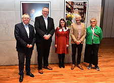 Bürgermeister Neuhoff, Staatsrat Dr. Joachim, Miriam Klingl, Michael Biedowicz, Silke Moorhoff. Foto: Landesvertretung Bremen
