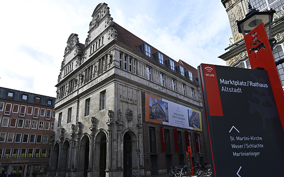 Im Kontorhaus am Markt soll das Stadtmusikanten- und Literaturhaus in der Bremer Innenstadt entstehen. Foto: Senatspressestelle