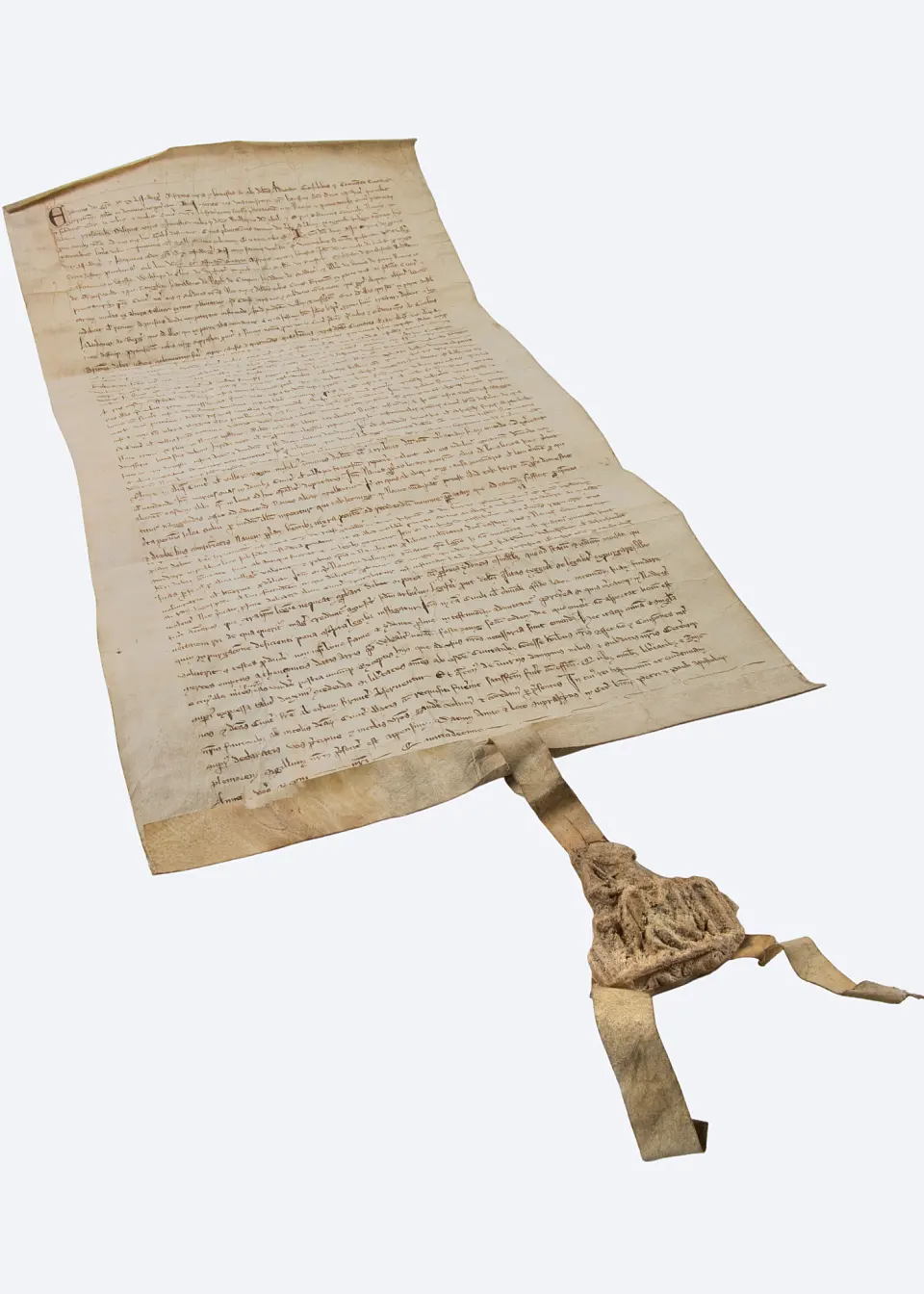 StAB 1-Z 1294 Juli 6. König Erik II. von Norwegen privilegiert den Handel Bremens und der Hanse in seinem Reich Handelsverträge mit Auswärtigen sicherten dem Hansehandel den Marktzugang in fremden Reichen. So auch in Norwegen, wo Bremen schon vor der Hanse aktiv war und 1294 durch König Erik II. mit den Hansestädten durch eine gesiegelte Urkunde privilegiert wurde. Norwegen war mit dem Bergener Kontor einer der Eckpunkte des Hansehandels v.a mit Stockfisch. Foto: Staatsarchiv