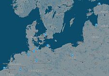Karte mit den Standorten der 2023 in das MOW-Register aufgenommenen Hansedokumente. Foto: Staatsarchiv