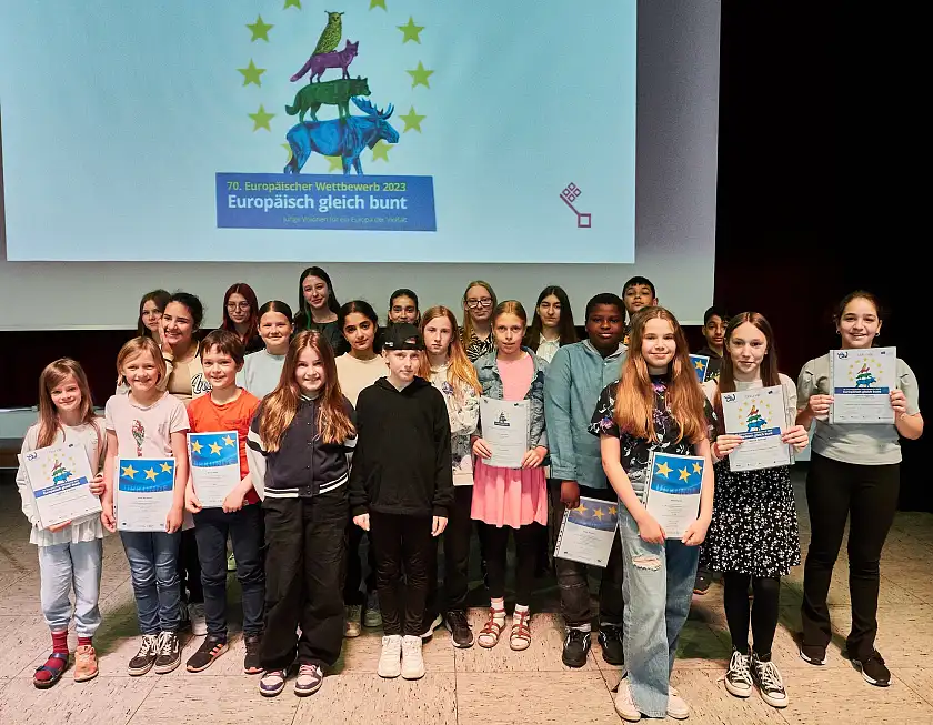 Alle Preisträger und Preisträgerinnen von 1. Landespreisen und der Bundespreise. Foto: Michael Schnelle