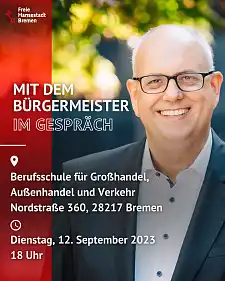 Einladungsplakat - Mit dem Bürgermeister in Gespräch. 