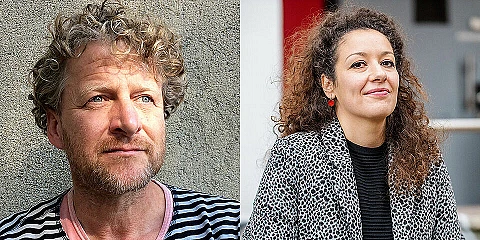 Jörg Isermeyer und Donka Dimova lesen in der Bremer Landesvertretung. Foto: LVHB