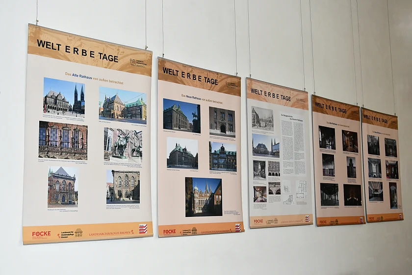 Plakate der Welterbe-Ausstellung in der Bremer Landesvertretung in Berlin. Foto: Landesvertretung Bremen