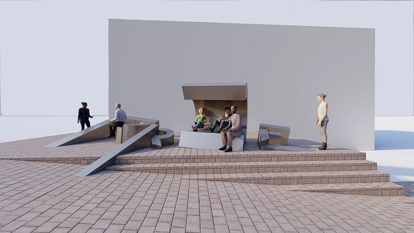 Das Mahnmal neben dem Gerhard-Marcks-Haus soll auch zum Verweilen einladen. Foto: Usha Seejarim