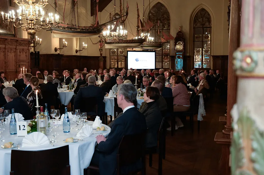Ein Blick in die Obere Halle des Rathauses während des 21. Wilhelm Kaisen Bürgermahls. Foto: Senatspressestelle