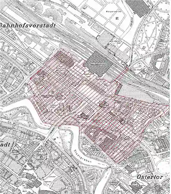 Die Grenze des Verbotszone für Glasflaschen und –gläser. Grafik: Innenressort