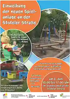 Die Einladung zur Eröffnung des Spielplatzes. Foto: Sozialressort