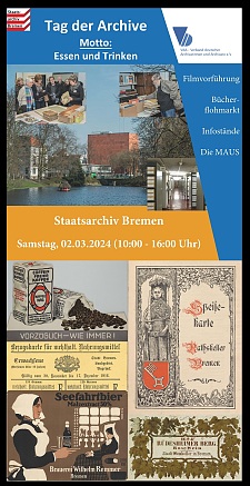 Mit diesem Flyer wird in Bremen für den Tag der Archive geworben. Foto: Staatsarchiv Bremen